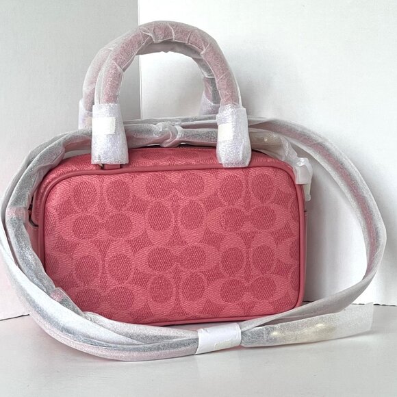 Coach x Peanuts Lucy Satchel Crossbody Bag Pink Canvas Halloween - Picture 3 of 12